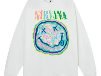 White Nirvana Smile Face Sweatshirt