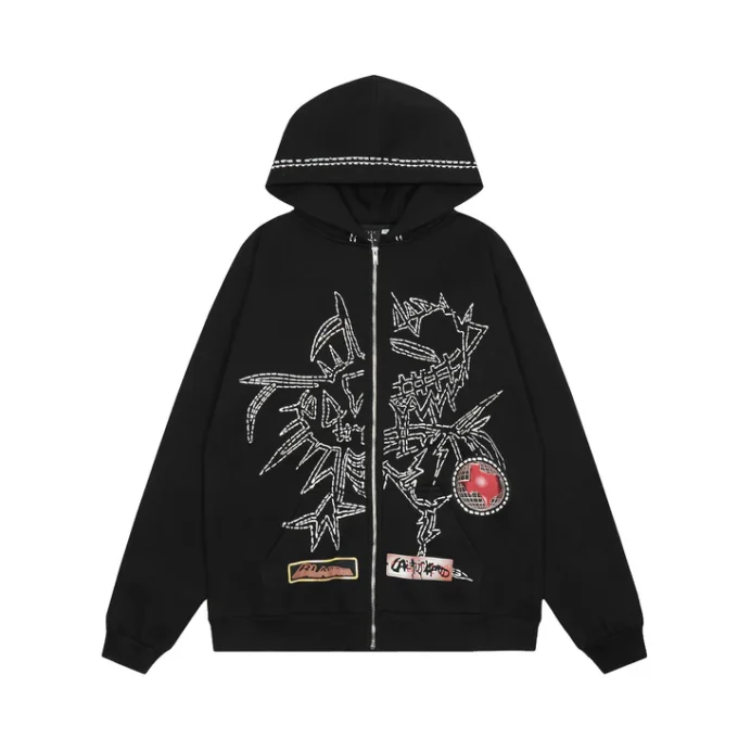 Cactus Jack Black World Zip Up Hoodie