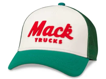 Mack Trucks Hat: White/Green Snapback Trucker Hats